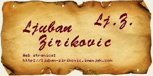 Ljuban Ziriković vizit kartica